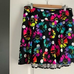 Pickleball Polka Dot Daisy Neon Floral Skort -17”
